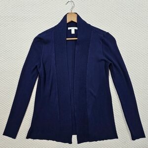 Dana Buchman Modern Navy Blue Open Front KnIt Cardigan‎ Size S